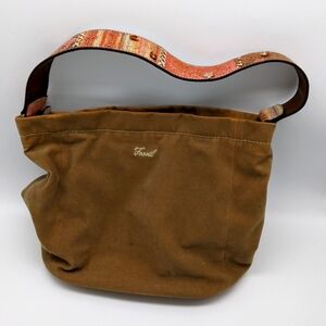 Fossil Tan Suede Canvas Tote - ZB9510